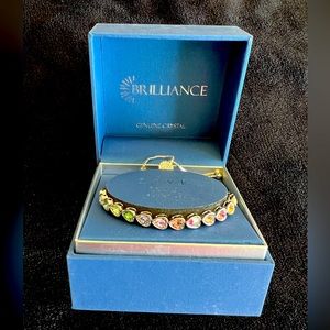 NWT Brilliance genuine crystal multicolor adjustable bracelet